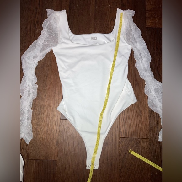 SO Lace sleeve Square neckline Bodysuit M - Picture 11 of 11